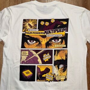 IT Nerd Classic White Tee Rippling IT Bitcoin XRP AI Anime Comic Book Shirt sz L
